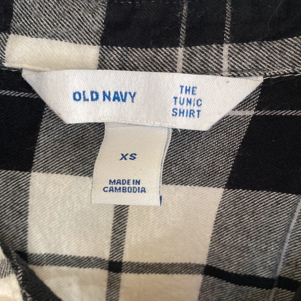 Women’s Flannel Tunic Shirt in Black White XS - Picture 4 of 5